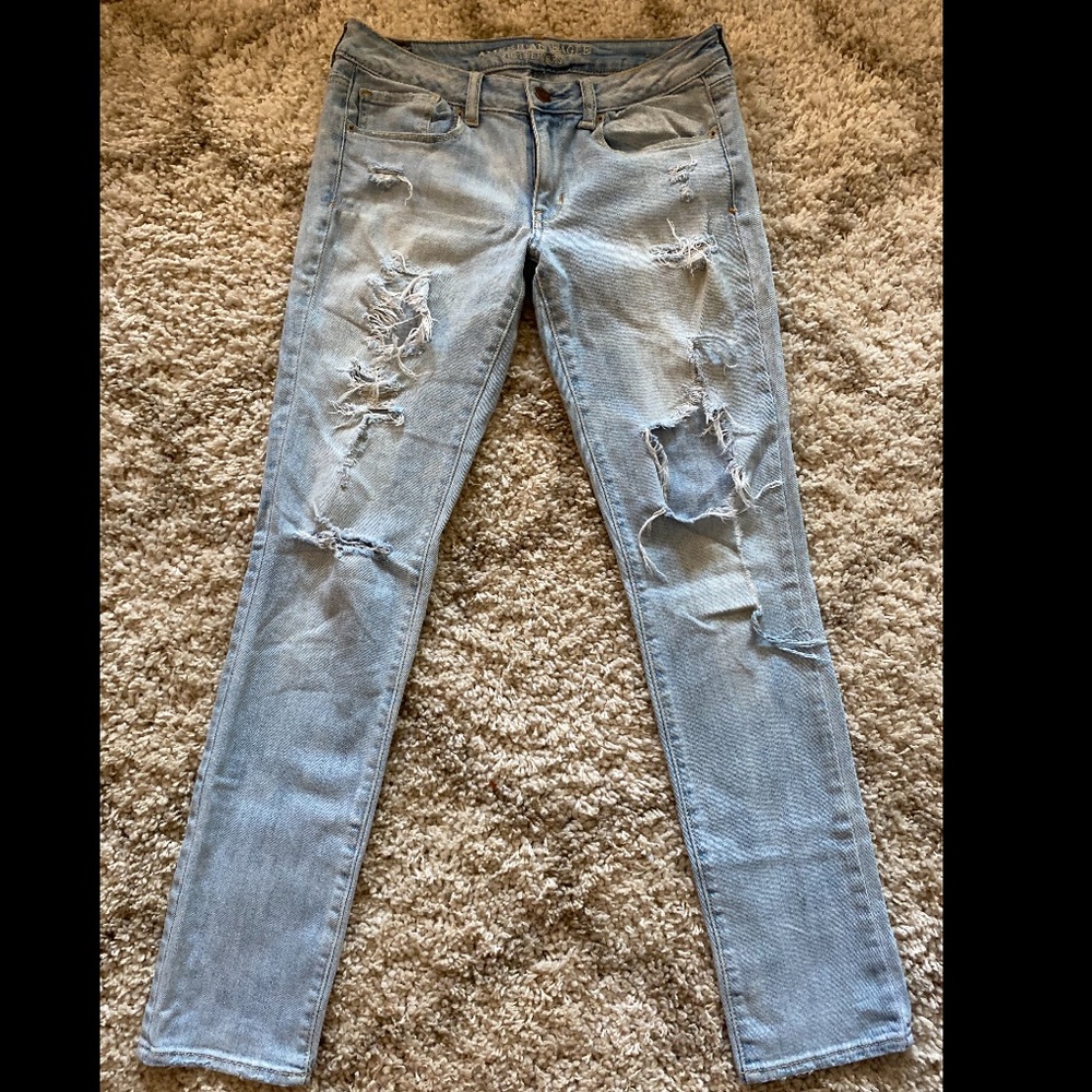 Vintage ripped / destroyed denim jeans